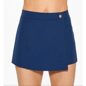 Talbots Aqua Club Womens XL Navy Blue Wrap Mid Rise Swim Skort NWT Beach Holiday